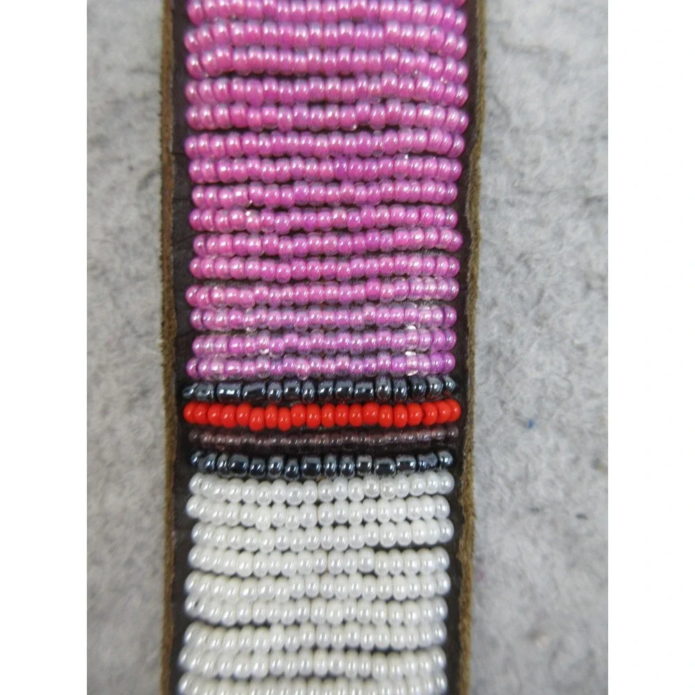Beaded Leather Belt Women S Brown Multicolor Boho Western Ethnic Coast Artisan